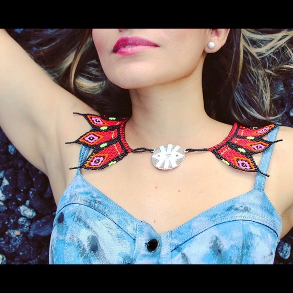 Peacock Neon Necklace (Red) Ref. PN- Q01 - Picture 2 of 4